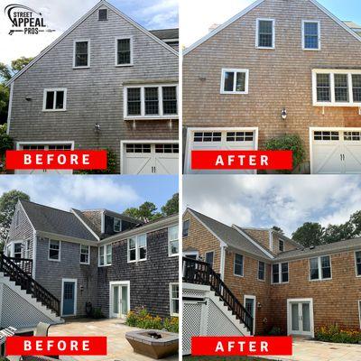 Power Washing & Cedar Restoration Service on Cape Cod provided by Street Appeal Pros Eco Safe Roof Cleaning & Power Washing.