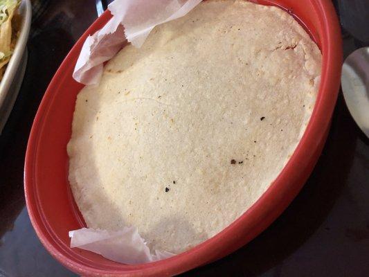 Homemade corn tortillas.