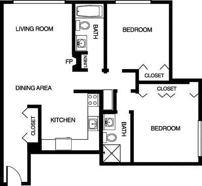 2 bedroom 2 bathroom