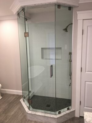 Neo Angle shower redone by Creative Habitats after a certain unnamed contractor butchered it.