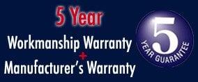 5 Year Warranty on Houston Roofing