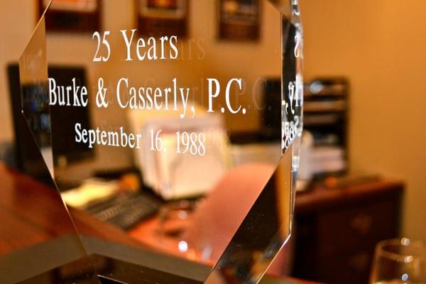 25 Year Anniversary Placque