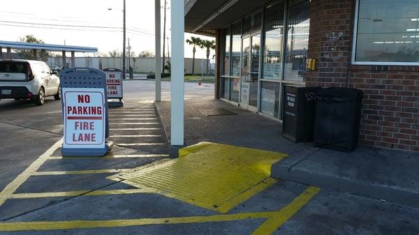 They don't like people park in front of store entrance.