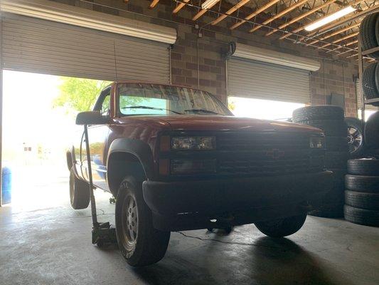 Old Chevy getting new old tires