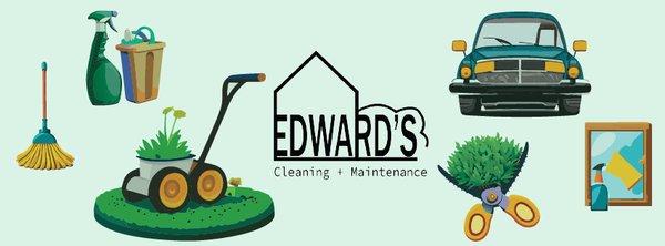 Edward's Cleaning & Maintenance banner showcasing various services offered.