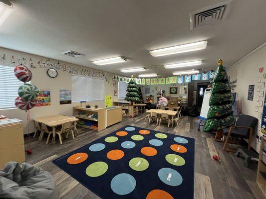 Our preschooler classroom decorated for Christmas