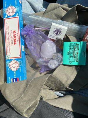 crystals and incense