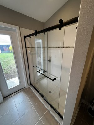 Shower door installation