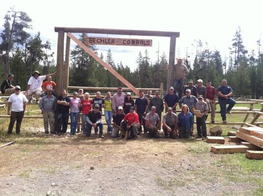 Rebuilding corrals in Yellowstone National Park.