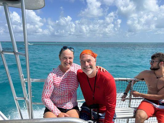 Kelly and Jason en route to snorkel John Pennekamp coral reef.