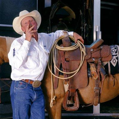 Champion roper, Roy Cooper for Cigar Aficionado Magazine