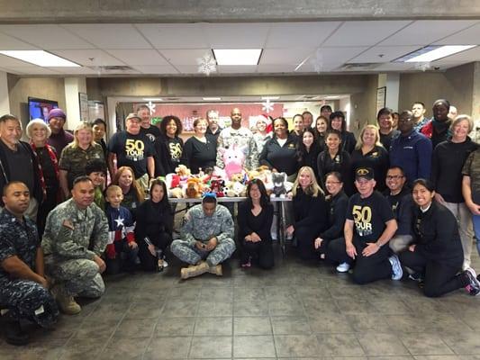 Super Bowl 50, and OCC Toy Drive volunteers