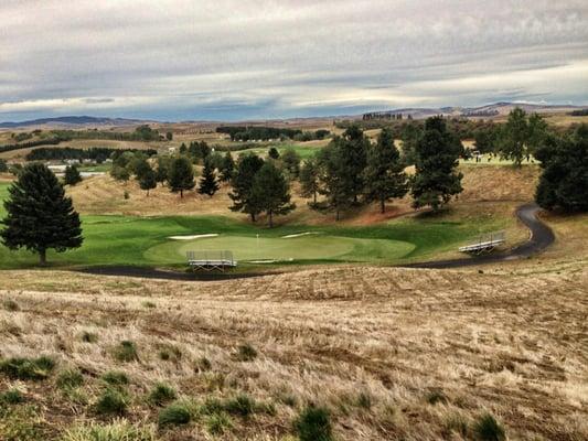 Photo of the 18th green from the top of the hill - by the parking lot.