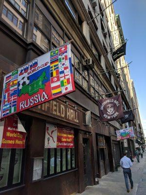 MCD's sign is above Smithfield Hall, but the door to the offices is to the left (under the Russia sign).