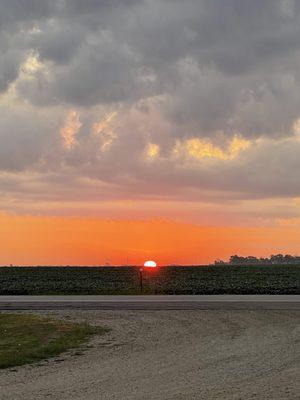 The sunrise at the front!