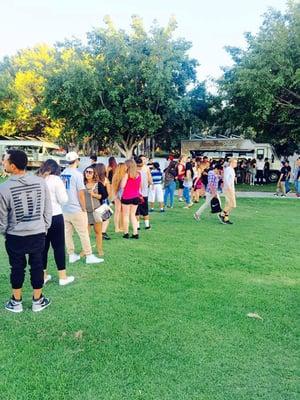 The line to Homerun Sliders at the Sunset Music Festival