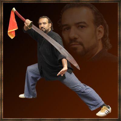 DaShiFu Marc Black utilizing the Da Dao or Big Broadsword of BaGuaZhang