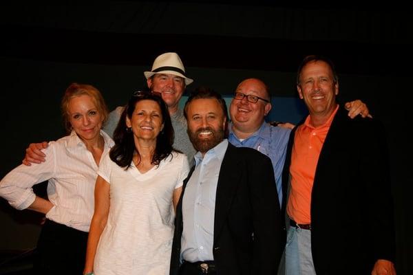 At an All-Star benefit for victims of the Joplin Tornado. Pictured: David Koechner, Brett Butler, Yakov Smirnoff, Bill Chott