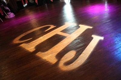 Monogram projection, project your initials, names, personality on the dance floor!