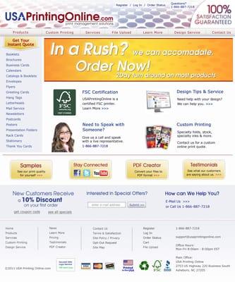 New Web Site design for USA Printing Online.com