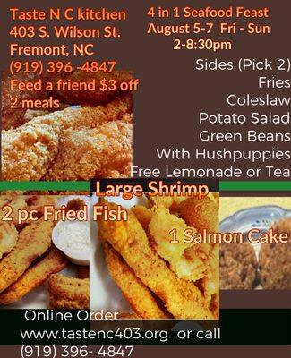 Weekend Special
Seafood Feast 

Taste N C what Everyone is talking about