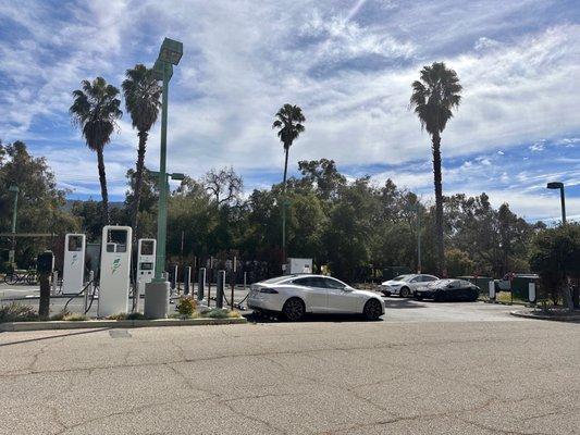 12 Tesla Chargers though maxed at 72kW