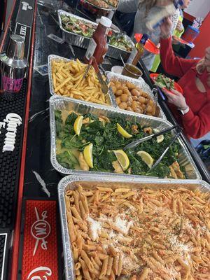 Catering trays at one of our hosted party's