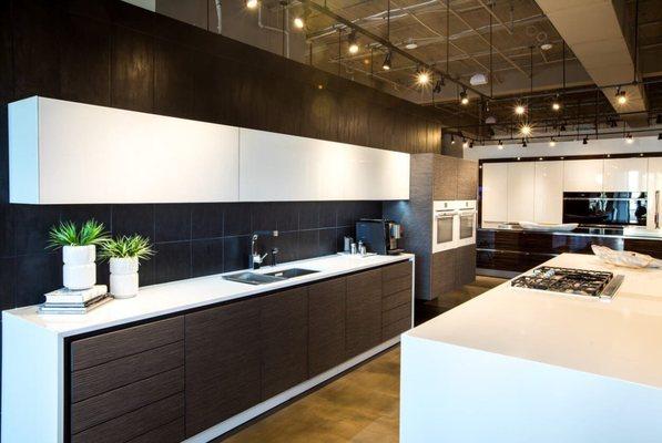 sleek handleless German cabinetry