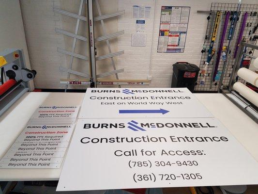 Burns McDonnell Construction signs