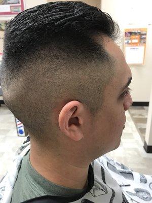 Bald fade style cut