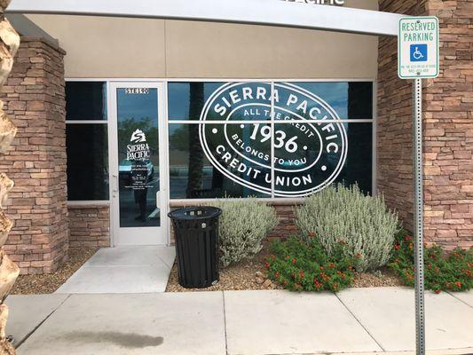 Front view of the Las Vegas Sierra Pacific Credit Union branch