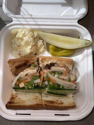 Chicken Bahn Mi sandwich w/ potato salad ($9.25) - 10/22/21