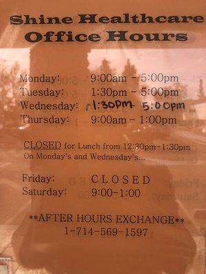 New Hours