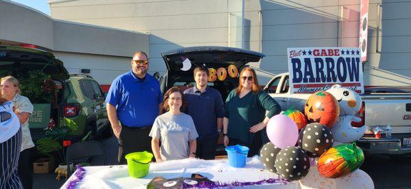 Maumee annual Trunk or Treat. Dedicated Metamora State Bank employees! :D