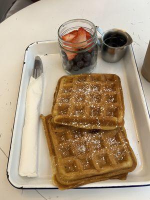 waffles with mixed berries