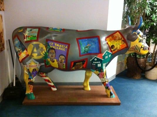 Cow from the project several years ago is in the lobby.