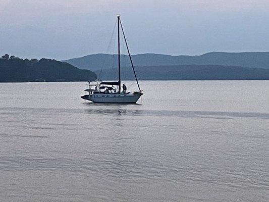 Beautiful sailboat on Lake Guntersville