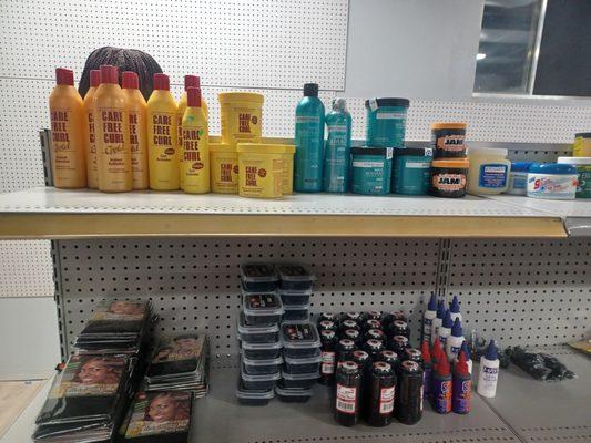 Hair care products for sale.