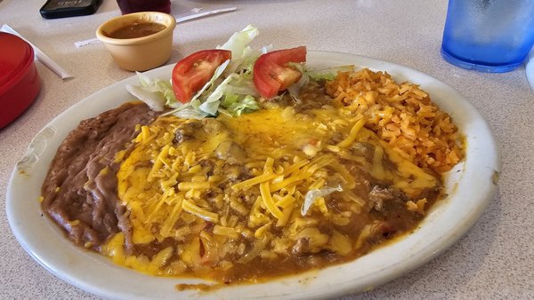 Beef enchiladas.