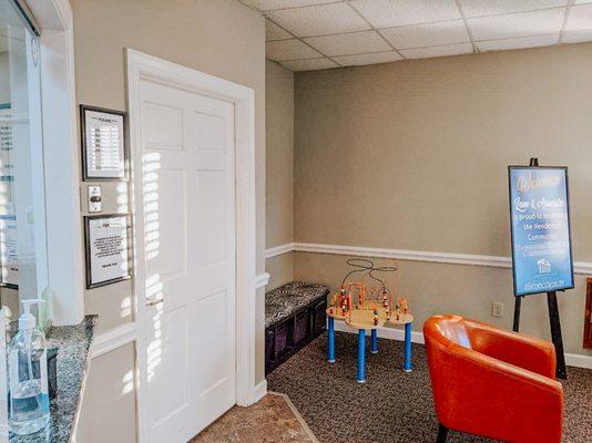 Kids have an area to play while they wait for their First Dental Visits.