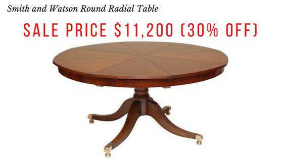 Smith & Watson Round Radial Dining Table, with pads