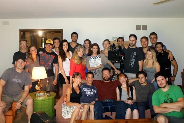 Cast and crew on the set of "Red", a Playhouse West-Philadelphia film production