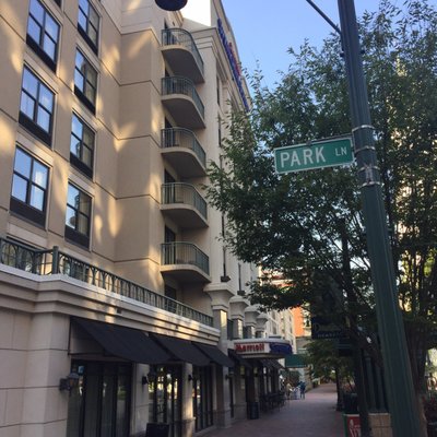 Hotel view from the street. Trolley stop right in front.