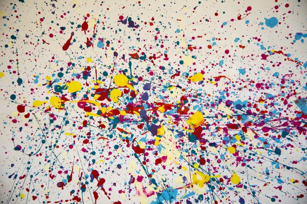 Jackson Pollack inspired splatter painting created by one of our Kindergarten classes.