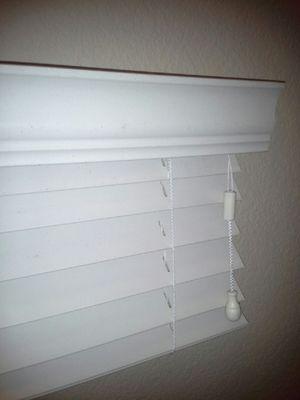 Faux wood blind and valance