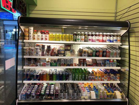 Fresh foods, energy drinks, yogurt