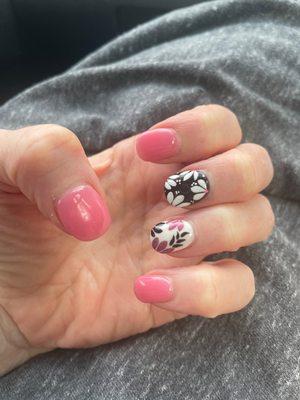 Pic of my 2 week old nails that still look perfect and were hand painted by Lin.