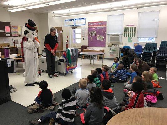 Special visitors come every few weeks! Magicians, Library, COSI, and more!