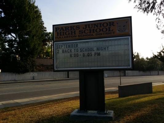 Back to school night at Parks Junior High School.