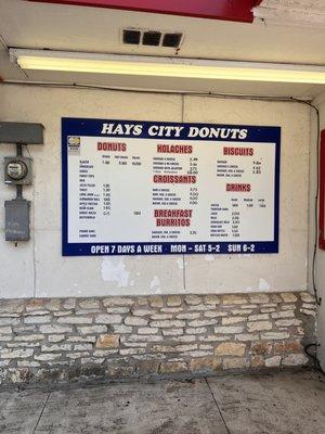 Donut menu